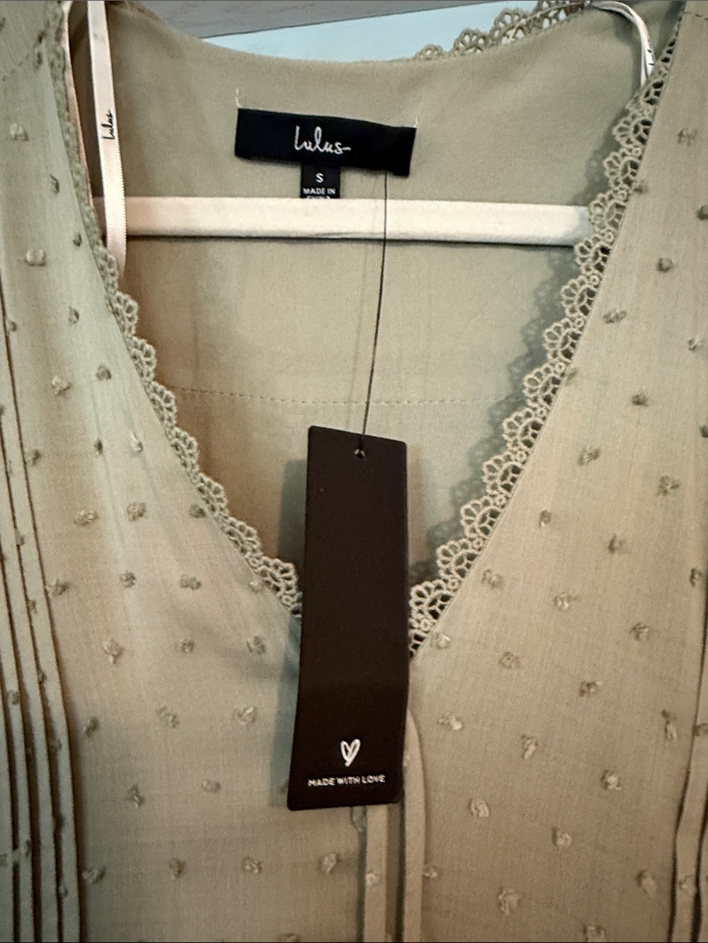 Lulu's Sage Green Maxi Dress with Pintuck & Dot Texture - Picture 2 of 5